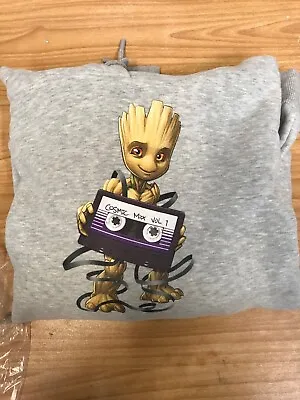 Buy Disney Groot Hoodie For Adults, Guardians Of The Galaxy X-LARGE Grey • 30£