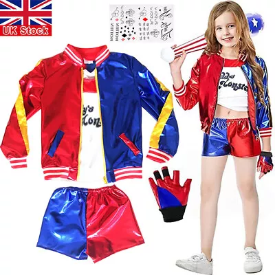 Buy Kids Girls Cosplay Costume Suicide Squad Harley Quinn Book Day Fancy Costume UK • 9.95£