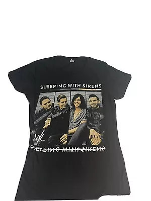 Buy Sleeping With Sirens Band Member Line Up T Shirt Women's Medium Black • 9.45£
