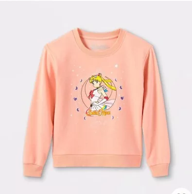 Buy NEW Girls Sailor Moon Sweatshirt Fleece Cotton Peach Pink Sweater XXL Plus • 19.68£