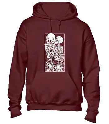 Buy Dead Lovers Hoody Hoodie Skull Skeleton Kissing Scary Horror Death Love Top • 16.99£
