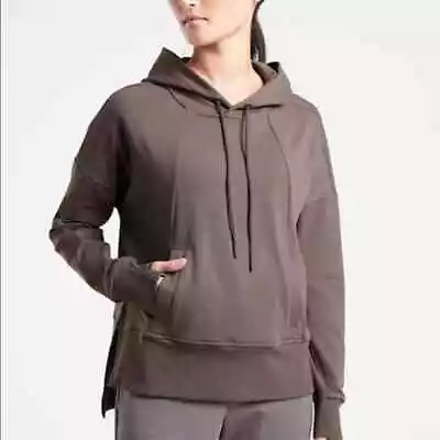 Buy Athleta Mission Hoodie Sweatshirt Pullover Womens Medium Step Hem Oversize Boxy • 47.24£