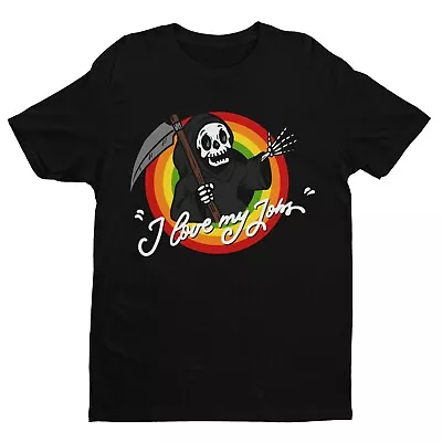 Buy Funny T Shirt DEATH I LOVE MY JOBS Grim Reaper Skull Joke Scythe Cartoon Gift • 9.77£