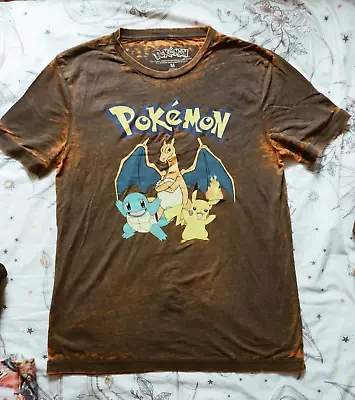Buy Pokémon Women's Shirt Charizard Squirtle Pikachu Bleached Medium M 2016 Or 2015 • 4.99£
