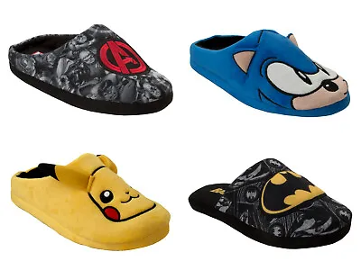 Buy Mens Official Character Novelty Slip On Warm Casual Slippers Mules Uk Size 7-12 • 8.99£