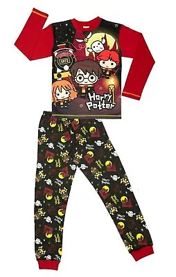 Buy Girls Pyjamas Harry Potter Boys Cartoon Size 5 6 7 8 9 10 11 12 13 Yrs Burgundy • 10.99£