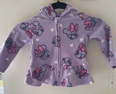 Buy 💜 Disney Minnie Mouse 12-18 Month Top Jacket Fleece Purple Pink Girls Toddler • 20£