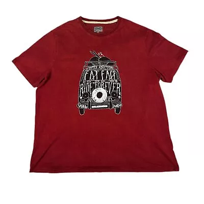 Buy Fatface Mens Double Sided Graphic Print Camper Van Burgundy T-Shirt Size XXL • 8.99£