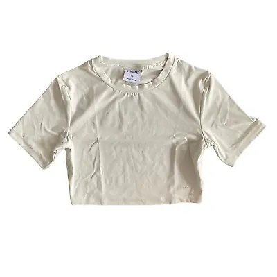 Buy Gymshark Women's Crop Top (Size XS) Skylight White Whitney T-Shirt - New • 16.99£