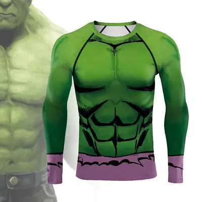 Buy Avengers Hulk 3D T-Shirts Cosplay Superhero Men Sports Fitness Quick Dry Top Tee • 13.20£