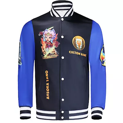 Buy Star Wars The Mandalorian Ahsoka Tano 3D Baseball Jacket Adult Coat Costume Blue • 18.60£