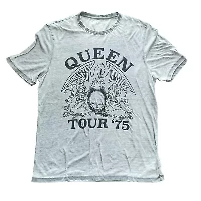 Buy 2020 Official Merch Queen Tour 75 T Shirt Grey Short Sleeve Size L Large • 9.99£