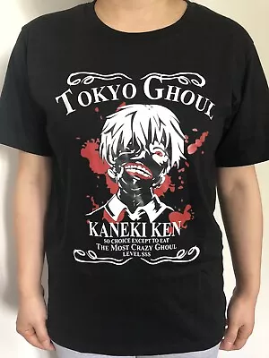 Buy UK SELLER, Manga Tokyo Ghoul Ken Kaneki Unisex Black T-Shirt Cotton Costume • 99.99£