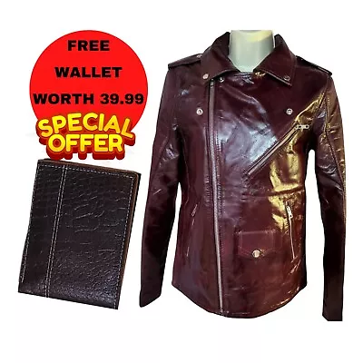 Buy Women's Biker Jacket Slim Ladies Leather Zip Formal Coat, Ladies Leather Jackets • 70£