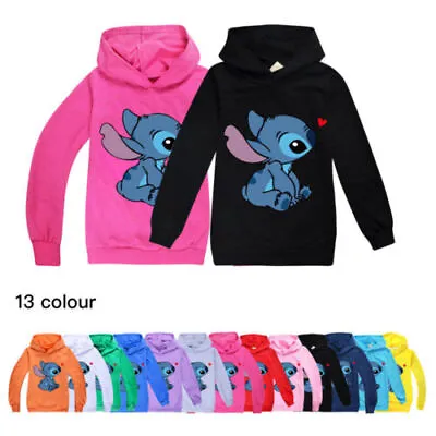 Buy Disney Lilo And Stitch Ohana Hoodies Jumper Tops Long Sleeve Top Sweatshirt Gift • 14.39£