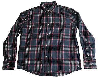 Buy The Marshall Artist Long Sleeve Check Plaid Flannel Shirt Xl Blue Pink Black • 8£