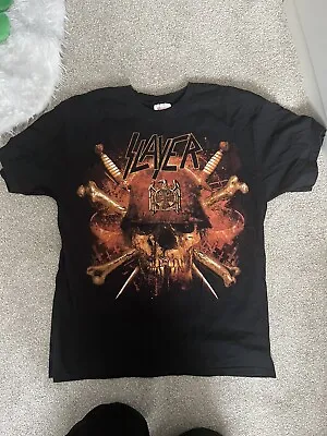 Buy Slayer Official Skull T-shirt Back Print L Ex Condition Pre Owned • 15£