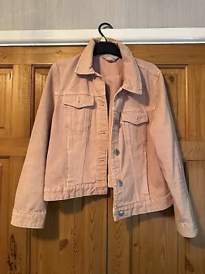 Buy Red Herring Salmon Pink Denim Jacket Coat Size 16  • 4.99£