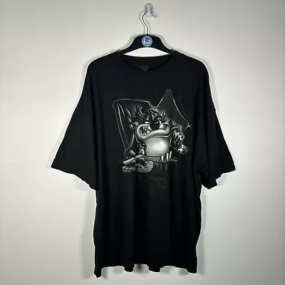 Buy LOONEY TUNES Vintage Taz Mafia / Gangster T Shirt Graphic Print Tee Black - 3XL • 24.99£