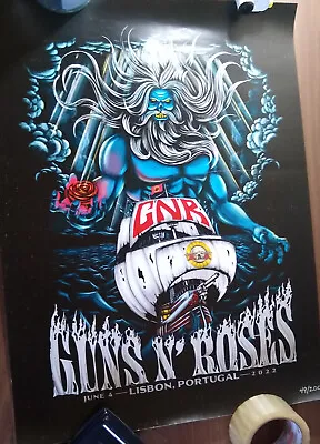 Buy Guns N' Roses Lithograph Poster Lisbon, Portugal 2022, Official Merch • 115.70£