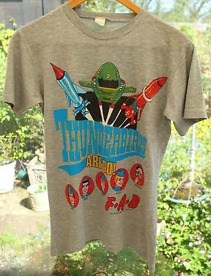 Buy Vintage Thunderbirds T-Shirt  Grey FAB Tracy Brothers Size S Gerry Anderson • 3.99£