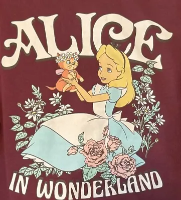 Buy Disney   Alice In Wonderland  Sweatshirt “ We’re All Mad Here” Maroon YouthLarge • 8.64£