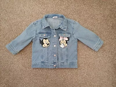 Buy Baby Girls Minnie Mouse Denim Jacket Age 3-6 Months • 2.50£
