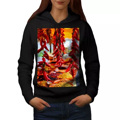 Buy Wellcoda Red Hot Spicy Pepper Womens Hoodie, Chili Casual Hooded Sweatshirt • 28.99£