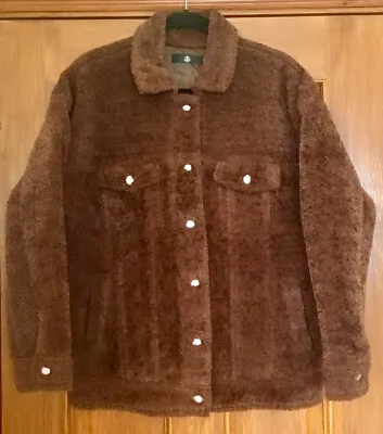 Buy MISSGUIDED BROWN TEDDY JACKET SIZE RELAXED 8 ( See Measurements) NEVER WORN • 9.50£