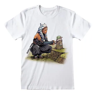 Buy Star Wars The Mandalorian Ahsoka Meeting Grogu Print Whitet-shirt • 13.99£