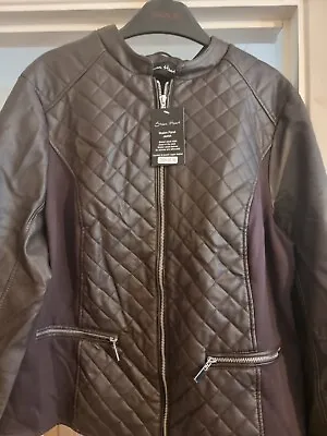 Buy Vegan Leather Brown Biker Jacket By Stolen Heart. Size UK 20 New With Tags • 29.99£