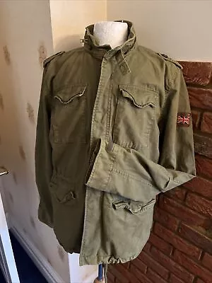 Buy Superdry Industrial Outer Wear Jacket Xl Khaki Field Military Utility 46 Ch VGC • 9.99£