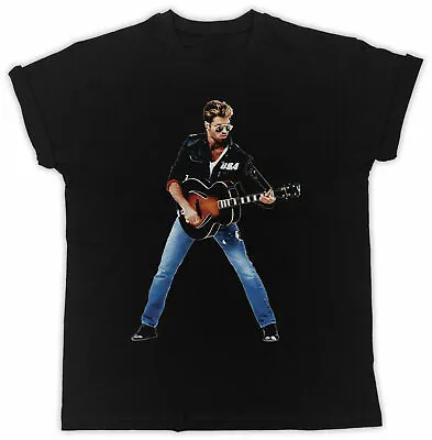 Buy George Michael Guitar Faith T-shirt Retro  Poster Tee Unisex Black Men Japan • 9.99£