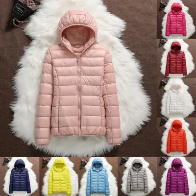 Buy Womens Winter White Duck Down Hooded Jacket Coat Ultralight Warm Parka Puffer • 22.31£