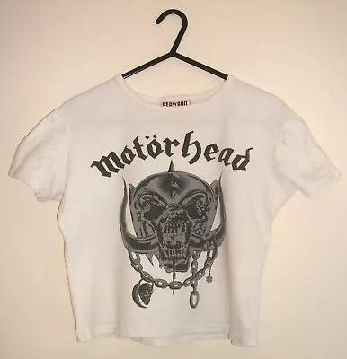 Buy Motörhead Vintage T-Shirt 1990s Girls Crop Top Style Small Motorhead Logo White • 69.99£