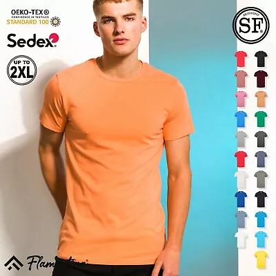Buy Mens Short Sleeve T-Shirt Crew Neck Soft Stretch Cotton Top Tee Sports Gym • 9.22£