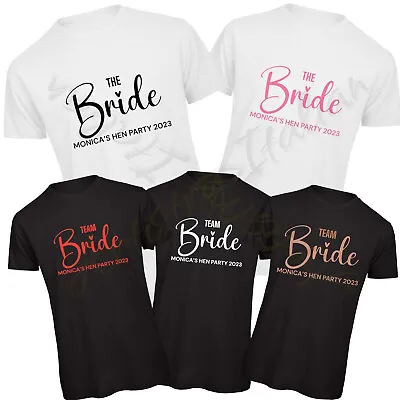 Buy Hen Party T Shirts Hen Do Team Bride To Be Tribe Tops Personalised Gold Stag Do • 7.29£