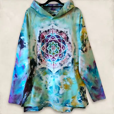 Buy Mandala Ice Dyed Organic Unisex Hoodie - M • 75£