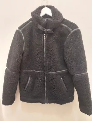 Buy Ladies JACQUELINE DE YONG Black Teddy Bear Jacket Size M - CG L10 • 10£