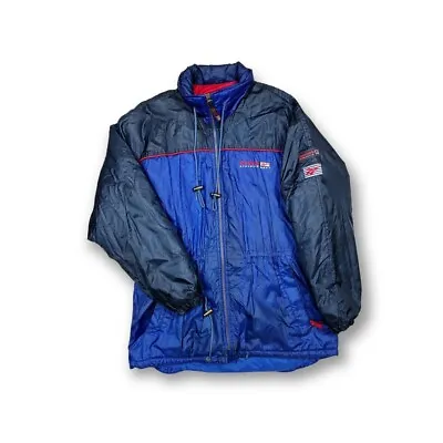 Buy 90s Reebok Athletic Department Navy Black And Red Waterproof Parka Jacket Size M • 19.20£