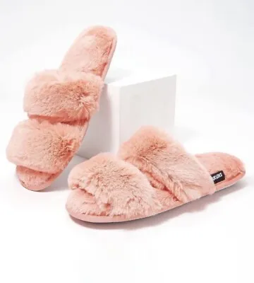 Buy Muk Luks Size 9 Orange Double Strap Plush Slippers Hard Bottom Slipper Slide • 21.07£