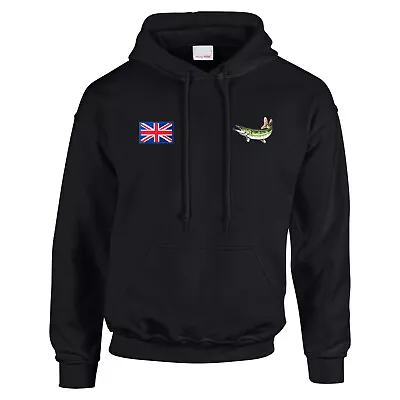 Buy British Pikers Embroidered Ultimate Pike Fishing Hoodie - Warm And Stylish • 26.99£