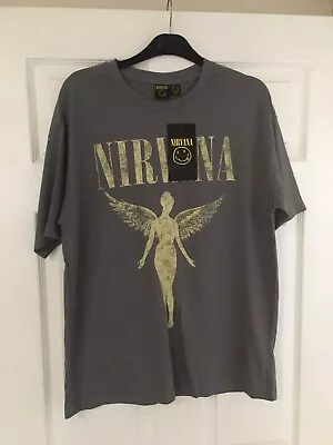 Buy Primark Nirvana In Utero Album Grey Graphic Oversized Top Size XS (6-8) New Tags • 12.63£
