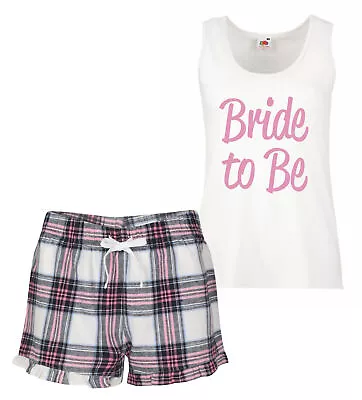 Buy 60 Second Makeover Limited Bride To Be Pyjama Set Pink Tartan Frill Wedding Hen • 19.99£