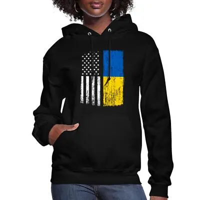 Buy Ukranian American National Mixed Flags Peace Ukraine Women's Hoodie • 45.35£