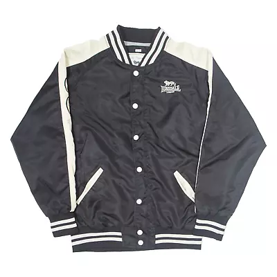 Buy LONSDALE Slim Fit Mens Varsity Jacket Black Nylon XL • 23.99£