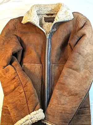 Buy Vintage Timberland Sheepskin Flying Jacket Brown Medium • 85£