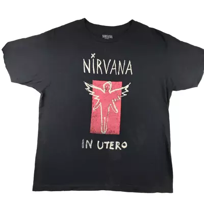 Buy Official Nirvana In Utero T Shirt Size L Black Graphic Band Tee Unisex • 11.99£
