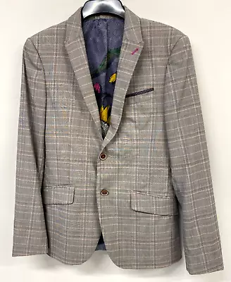 Buy Ted Baker Jacket Blazer Mens Xs/s (2) Beige Pink Checked 191 • 32£