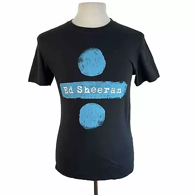 Buy Ed Sheeran Size M Divide Tour Black With Blue Print Tour Guide Short Sleeve • 15.50£